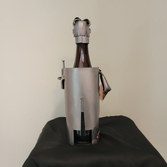 H & K Steel Scuptures Waiter Wine Bottle Holder/Wine Caddy - Picture 6 of 15